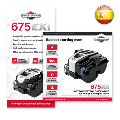 Briggs & Stratton engine specification graphics Spanish