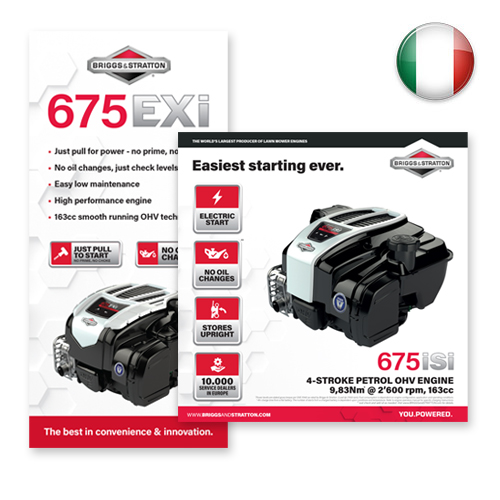 Briggs & Stratton engine specification graphics Italian
