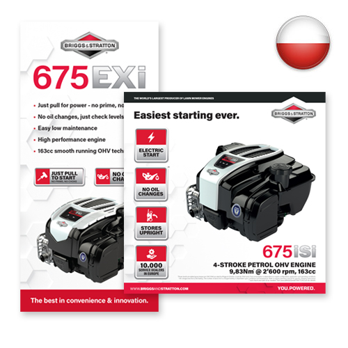 Briggs & Stratton engine specification graphics Polish