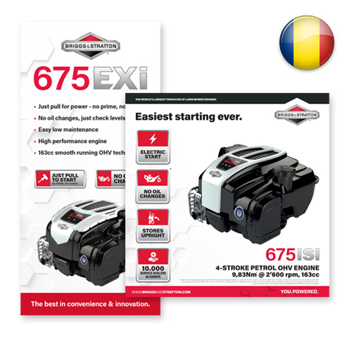 Briggs & Stratton engine specification graphics Romanian
